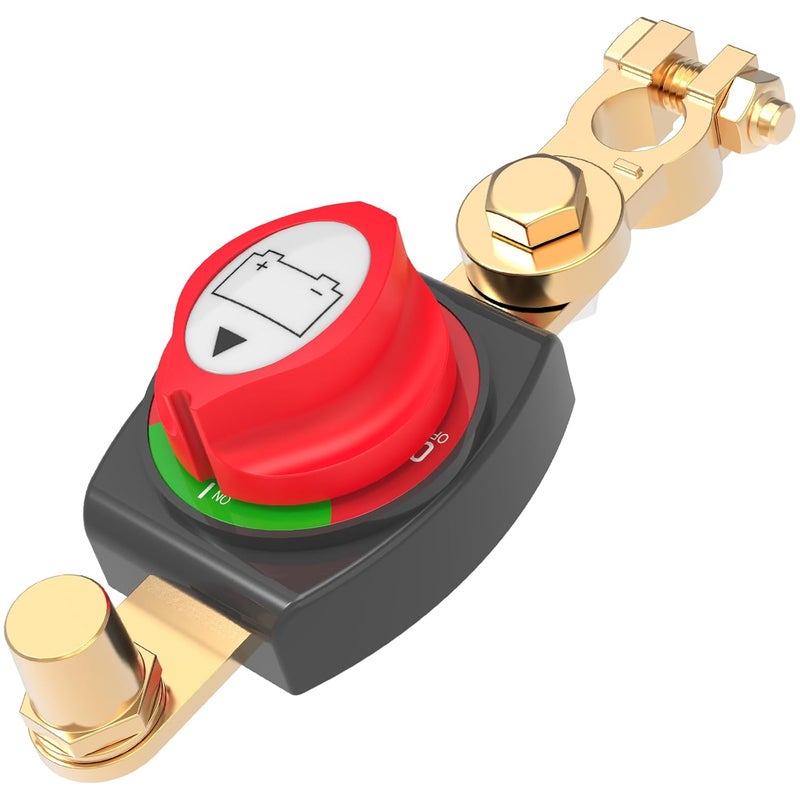 Malictele On/Off 275A Top Post Battery Switch with Negative Brass Clamp 12-48V Battery Power Cut Master Switch Disconnect Isolator for Car Vehicle RV and Boat - Image 1